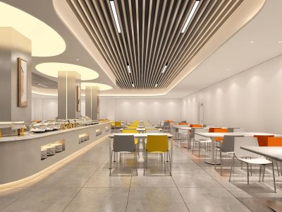 现代食堂3D模型下载